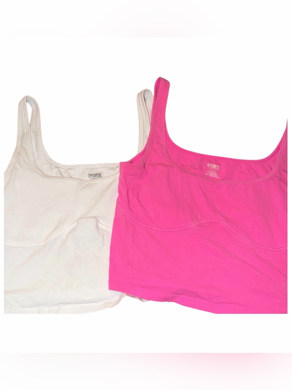 2 Pink Tank Top with built in bra